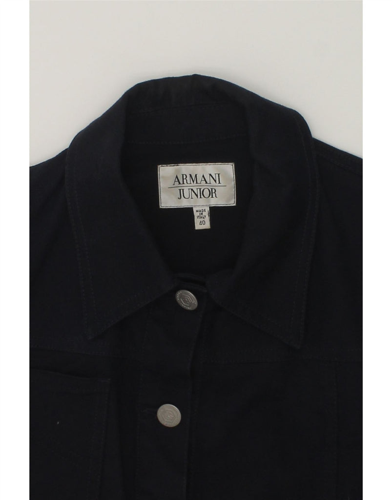 ARMANI JUNIOR Girls Denim Jacket 15-16 Years Navy Blue Cotton | Vintage Armani Junior | Thrift | Second-Hand Armani Junior | Used Clothing | Messina Hembry 