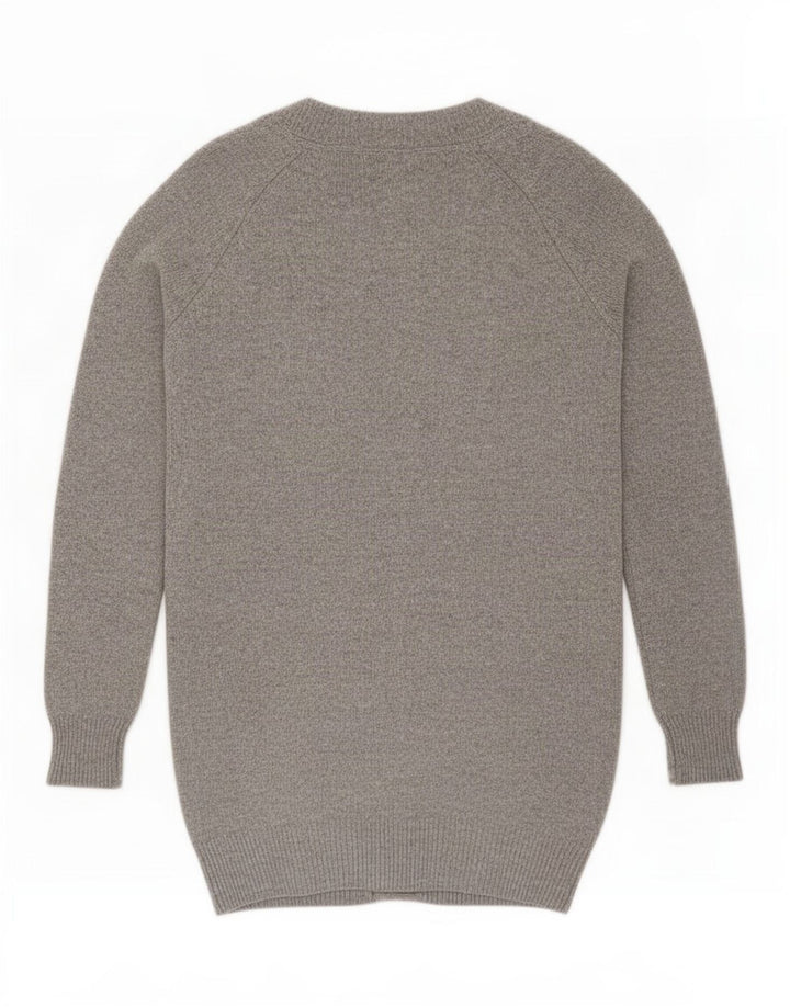 Massimo Dutti Womens Cardigan Sweater UK 16 Large Grey Wool