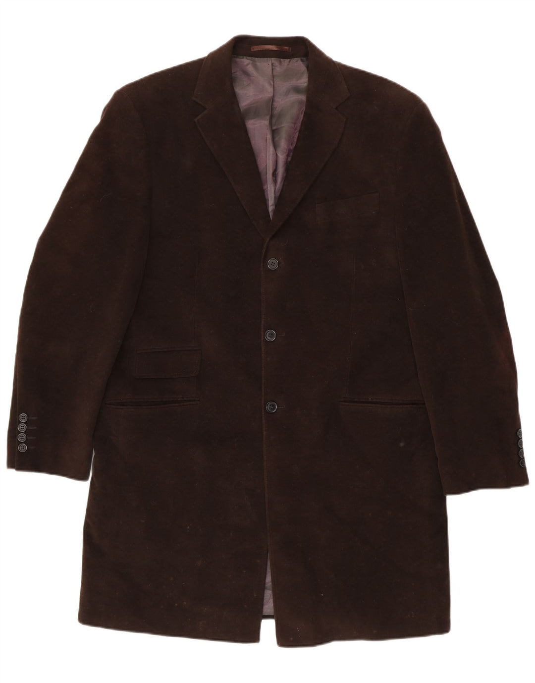 French Connection Mens Overcoat UK 40 Large Brown Cotton