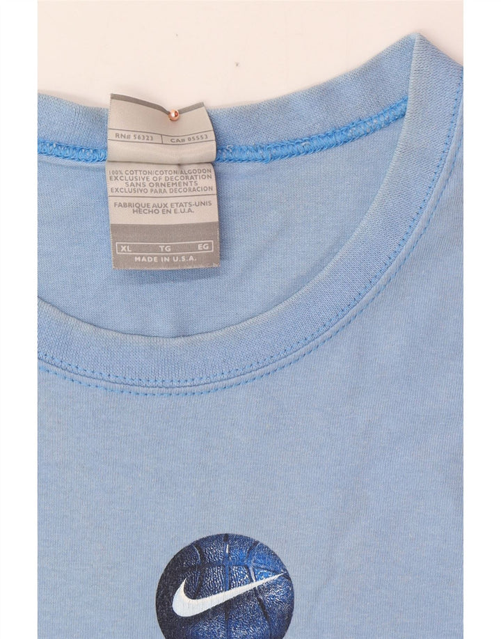 NIKE Mens Graphic Vest Top XL Blue Cotton