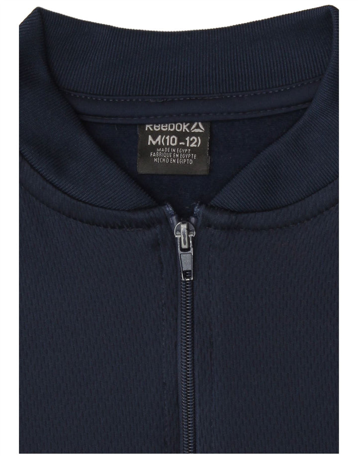Reebok Boys Tracksuit Top Jacket 10-11 Years Medium Navy Blue Sports