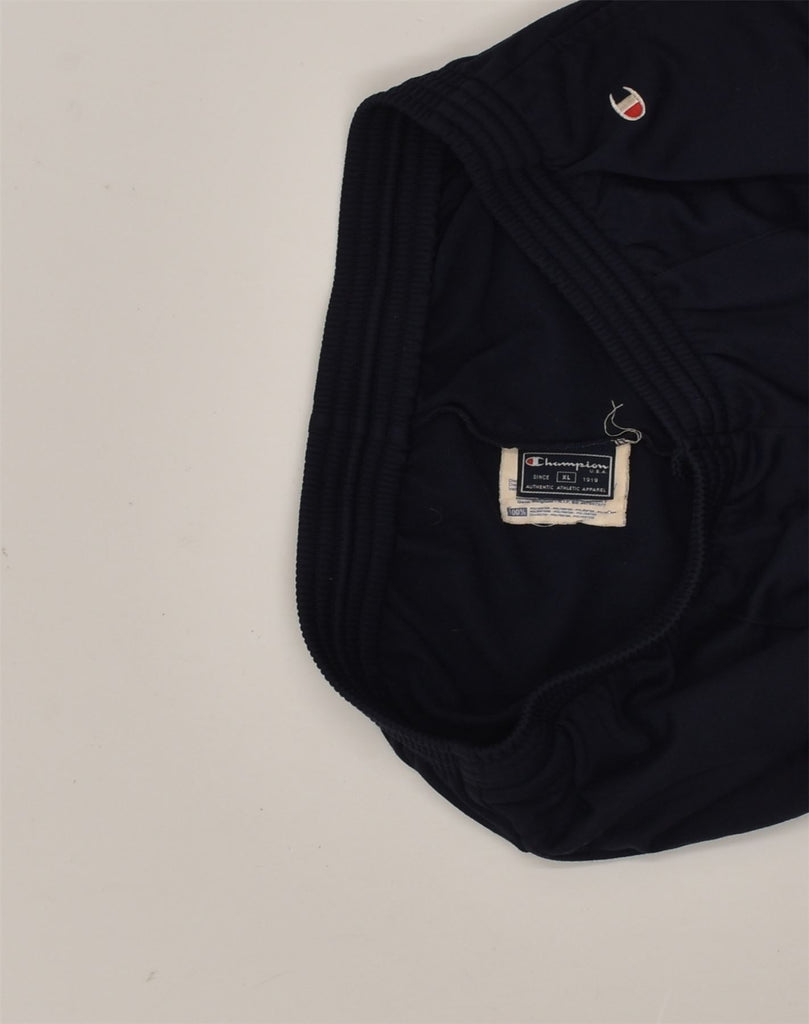 CHAMPION Mens Tracksuit Trousers XL Navy Blue Polyester | Vintage Champion | Thrift | Second-Hand Champion | Used Clothing | Messina Hembry 