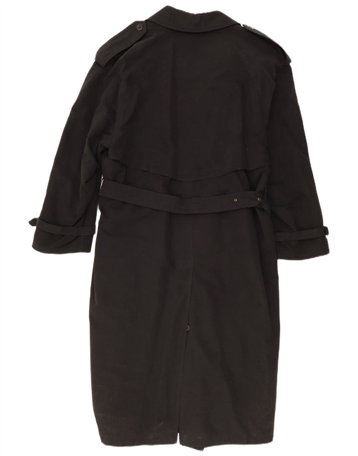 Vintage Mens Trench Coat IT 48 Medium Black