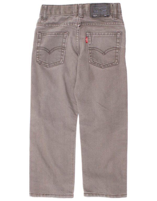 Levi's Boys 511 Distressed Slim Jeans 4-5 Years W22 L18 Grey Cotton