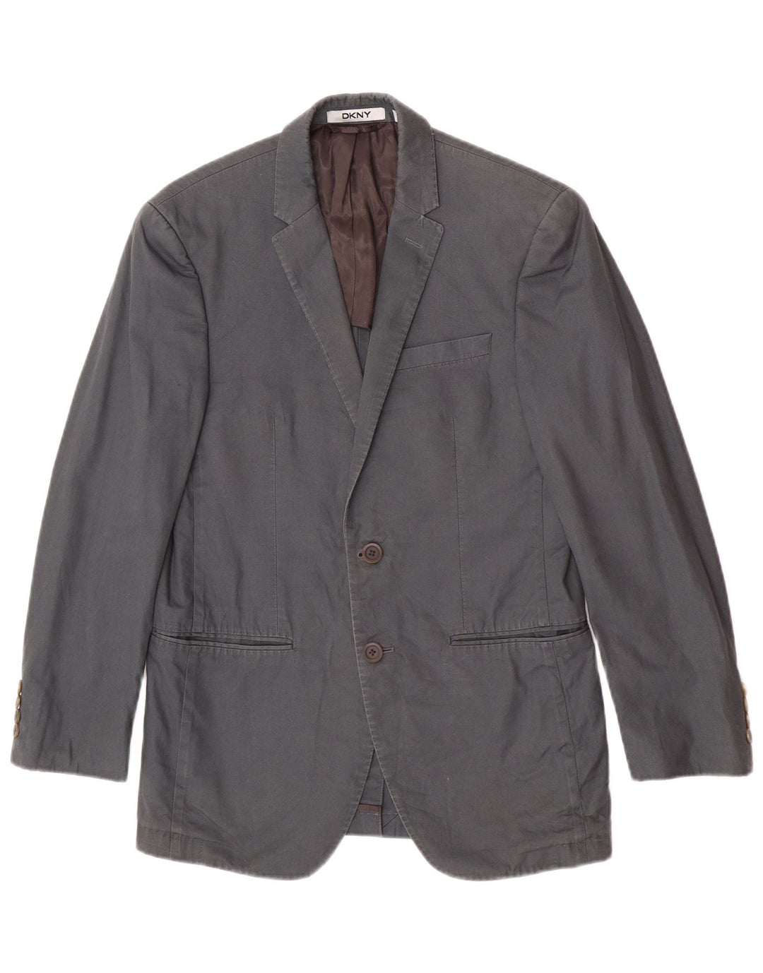 Dkny Mens 2 Button Blazer Jacket UK 36 Small Grey Cotton