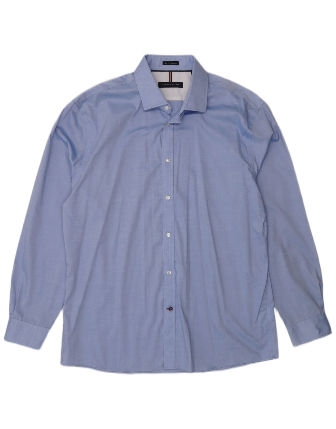 Tommy Hilfiger Mens Slim Fit Shirt Size 16 Large Blue