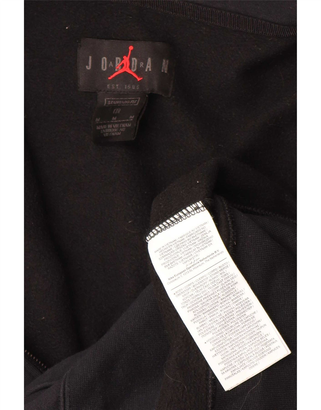 Jordan Mens Paris Graphic Standard Fit Zip Hoodie Sweater Medium Black