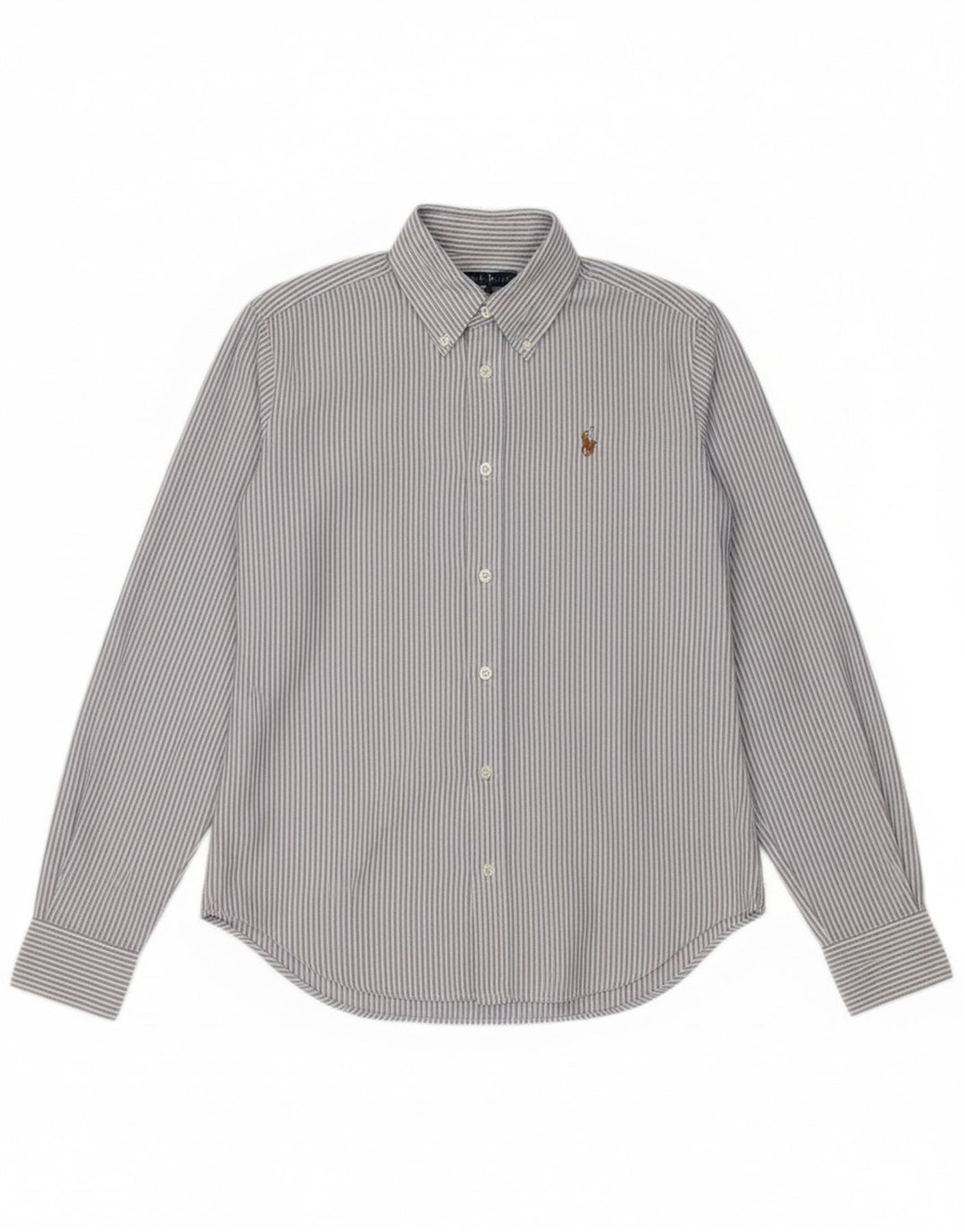 Ralph Lauren Womens Shirt US 4 Small Blue Pinstripe Cotton