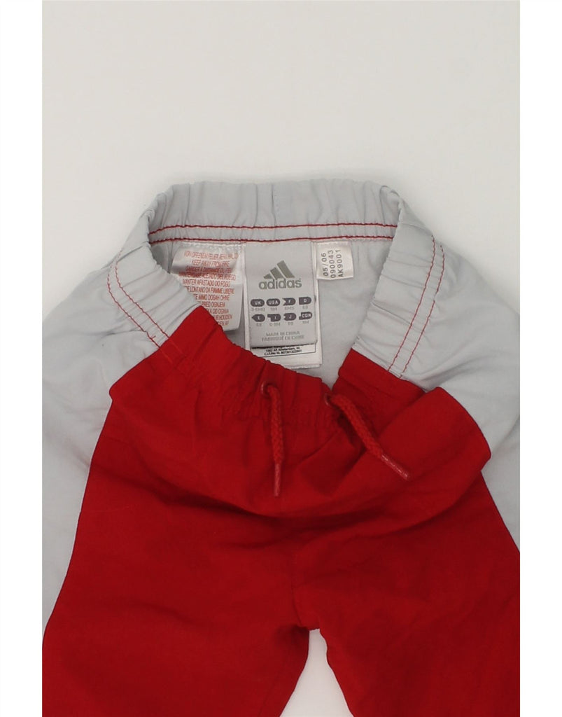 ADIDAS Baby Boys Tracksuit Trousers 3-6 Months Red Colourblock Polyester | Vintage Adidas | Thrift | Second-Hand Adidas | Used Clothing | Messina Hembry 