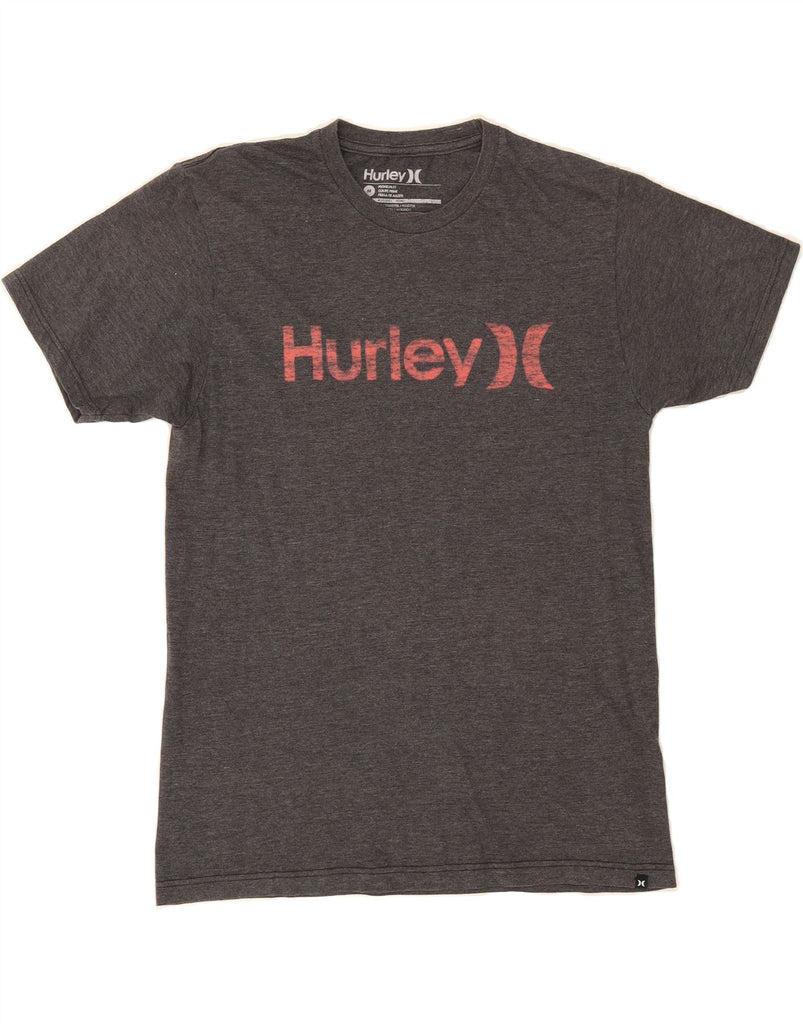 HURLEY Mens Premium Fit Graphic T-Shirt Top Medium Grey Polyester Vintage Hurley and Second-Hand Hurley from Messina Hembry 
