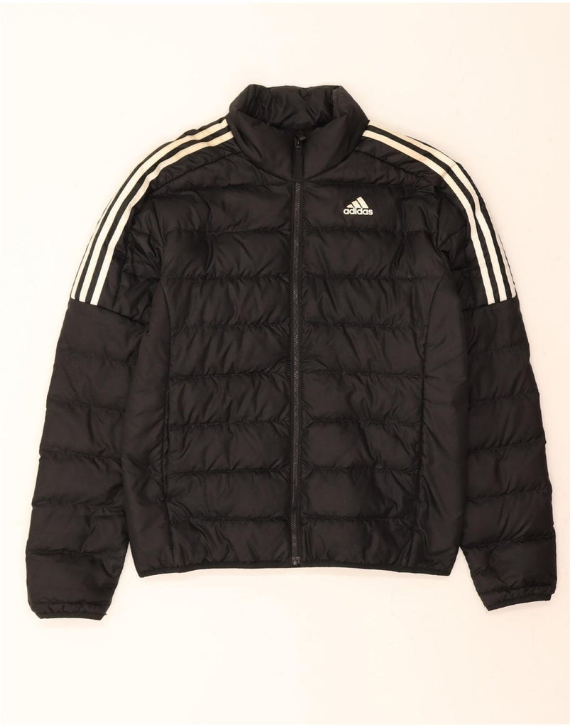 ADIDAS Mens Padded Jacket UK 38 Medium Black Polyester Vintage Adidas and Second-Hand Adidas from Messina Hembry 
