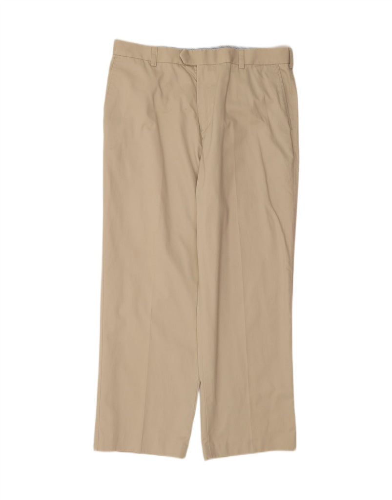 IZOD Mens Straight Suit Trousers W38 L30 Beige Cotton Vintage Izod and Second-Hand Izod from Messina Hembry 