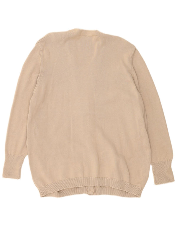 Marks & Spencer Womens St. Michael Cardigan Sweater UK 20 2XL Beige Cotton