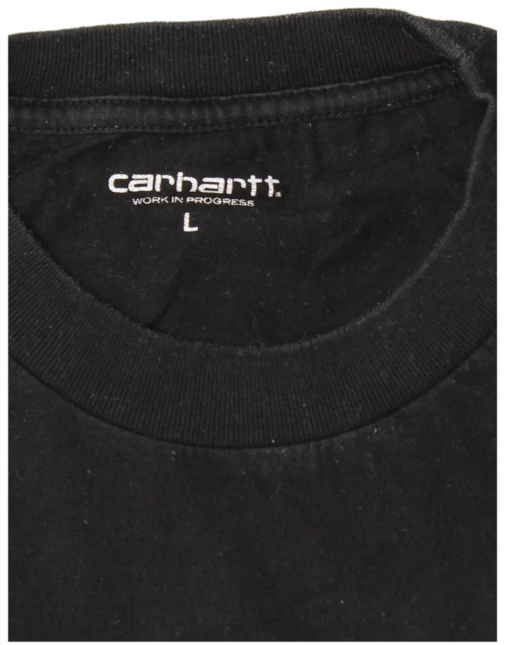 CARHARTT Mens Graphic T-Shirt Top Large Black Cotton