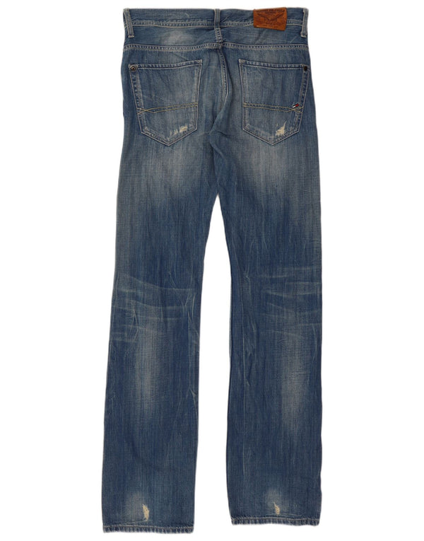 Tommy Hilfiger Mens Distressed Straight Jeans W32 L34 Blue