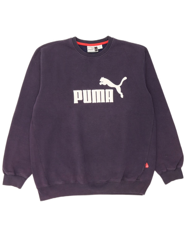 Puma Mens Graphic Sweatshirt Jumper Large Navy Blue