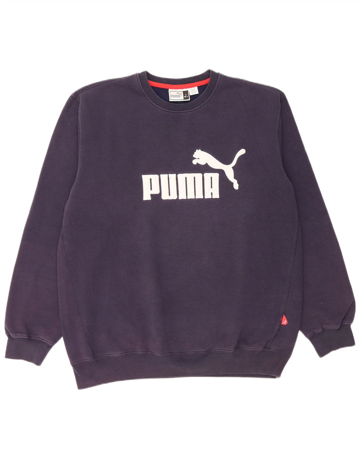 Puma Mens Graphic Sweatshirt Jumper Large Navy Blue