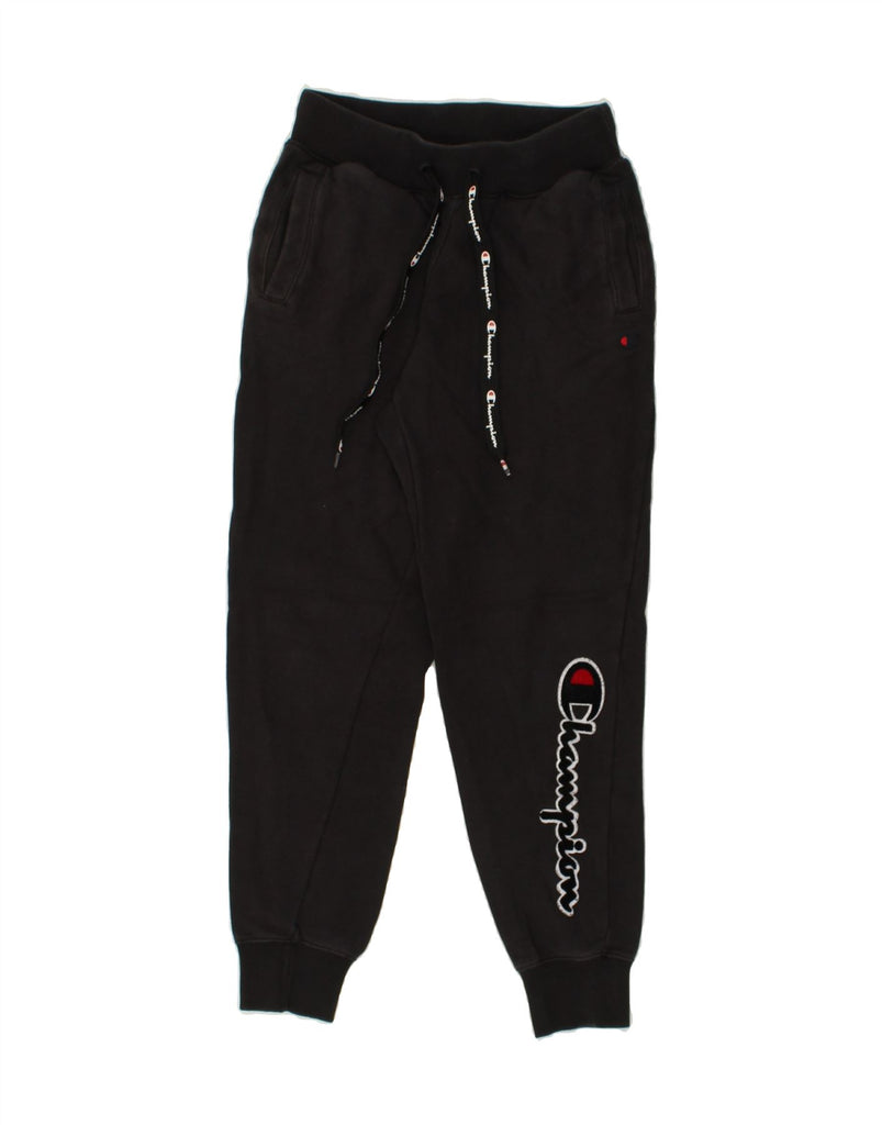 CHAMPION Boys Tracksuit Trousers Joggers 9-10 Years XS Black Cotton | Vintage Champion | Thrift | Second-Hand Champion | Used Clothing | Messina Hembry 