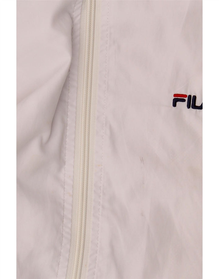 Fila Mens Tracksuit Top Jacket Large White Polyester