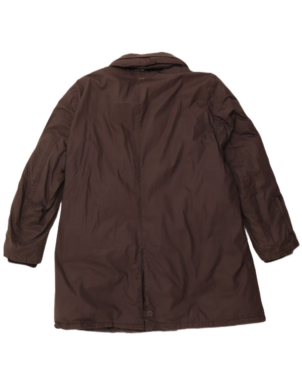 Dkny Mens Hooded Padded Coat UK 42 XL Black Cotton