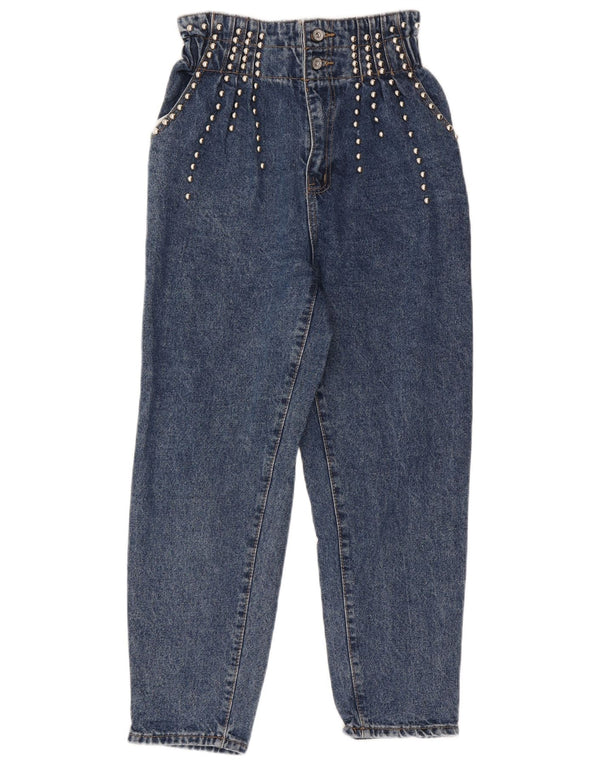 Vintage Womens High Waist Cropped Jeans Large W32 L25 Blue Cotton