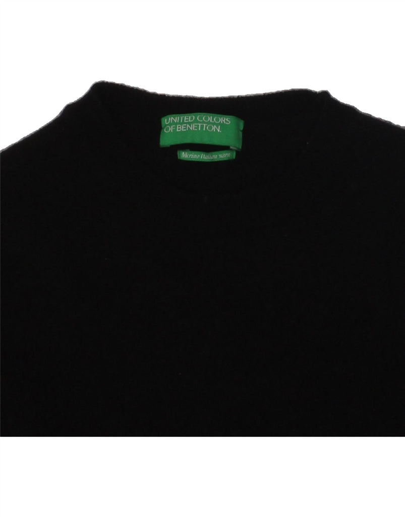 BENETTON Boys Boat Neck Jumper Sweater 2-3 Years Black Merino Wool | Vintage Benetton | Thrift | Second-Hand Benetton | Used Clothing | Messina Hembry 