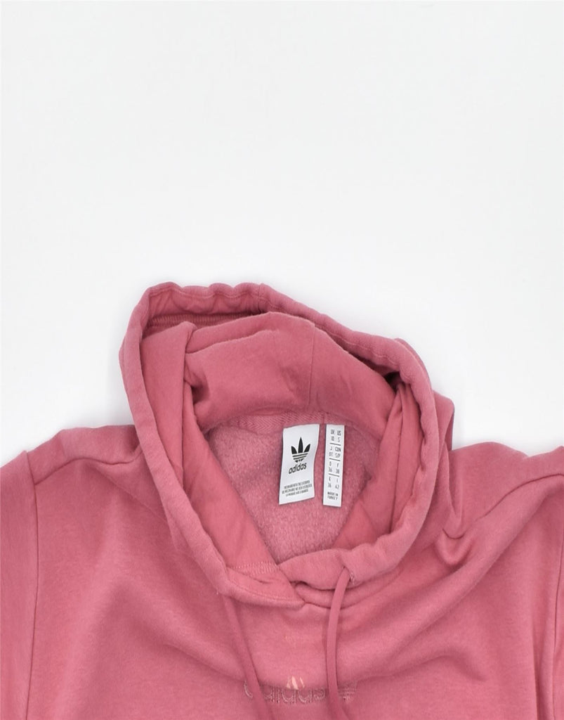 ADIDAS Womens Hoodie Jumper UK 10 Small Pink Cotton | Vintage | Thrift | Second-Hand | Used Clothing | Messina Hembry 