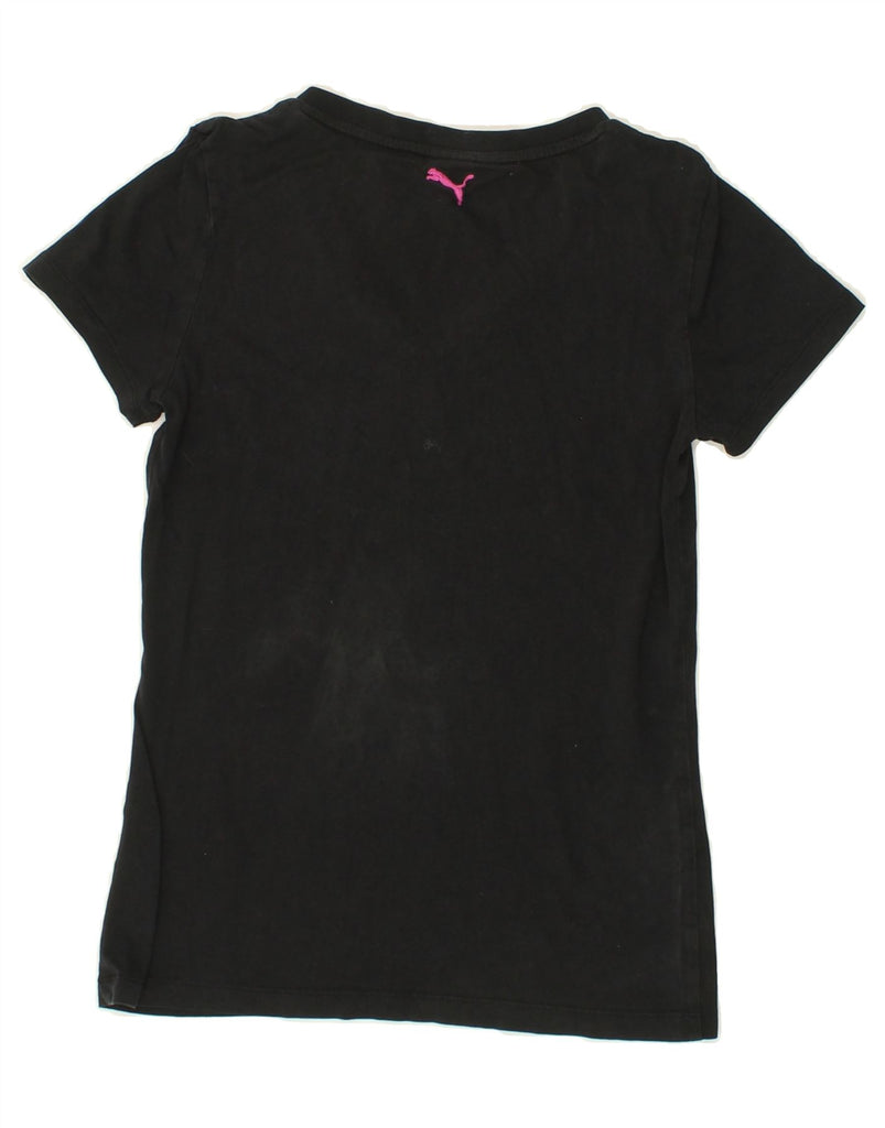 PUMA Womens Graphic T-Shirt Top UK 10 Small  Black Cotton Vintage Puma and Second-Hand Puma from Messina Hembry 