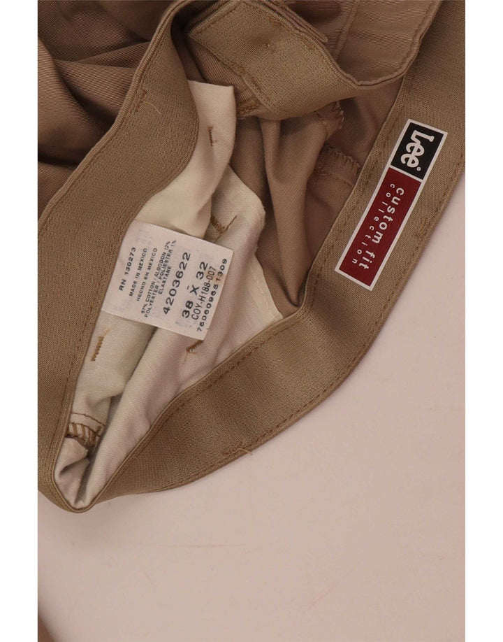 Lee Mens Custom Fit Chino Trousers W38 L32 Beige Cotton