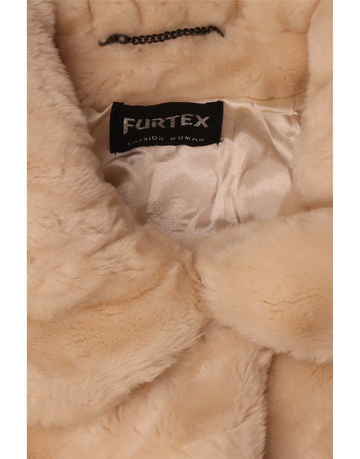 Vintage Womens Fur Jacket UK 16 Large Beige