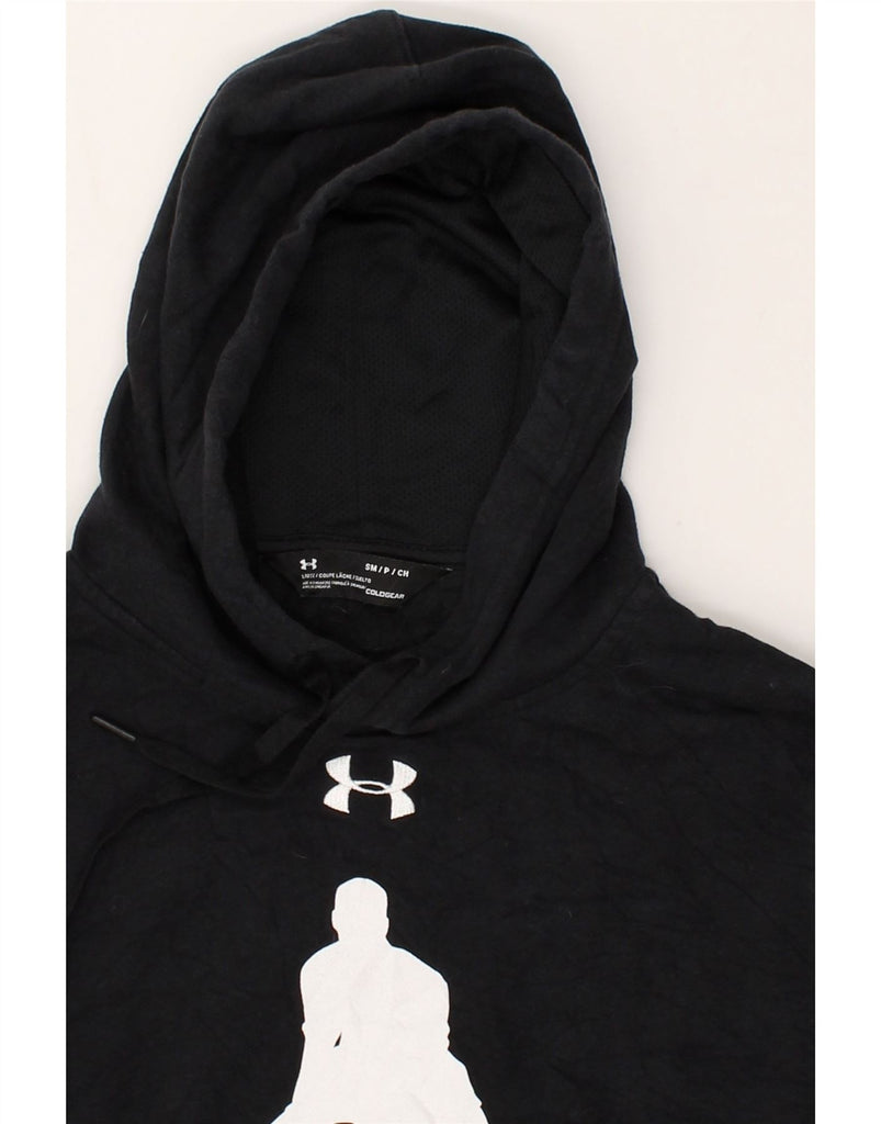 UNDER ARMOUR Mens Graphic Hoodie Jumper Small Black | Vintage Under Armour | Thrift | Second-Hand Under Armour | Used Clothing | Messina Hembry 