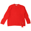 Tommy Hilfiger Womens Oversized Crew Neck Jumper Sweater UK 10 Small Red