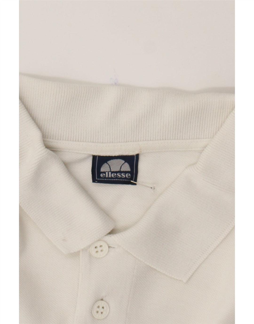 ELLESSE Mens Polo Shirt XL White Cotton Vintage Ellesse and Second-Hand Ellesse from Messina Hembry 