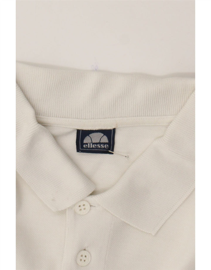 ELLESSE Mens Polo Shirt XL White Cotton Vintage Ellesse and Second-Hand Ellesse from Messina Hembry 