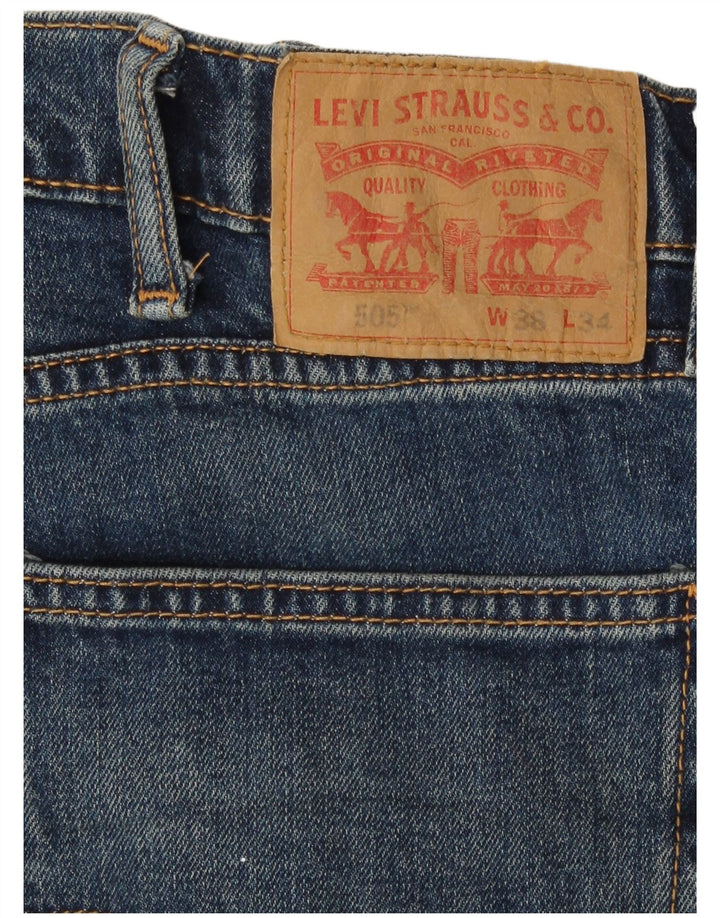 Levi's Mens 505 Straight Jeans W38 L34 Blue Cotton