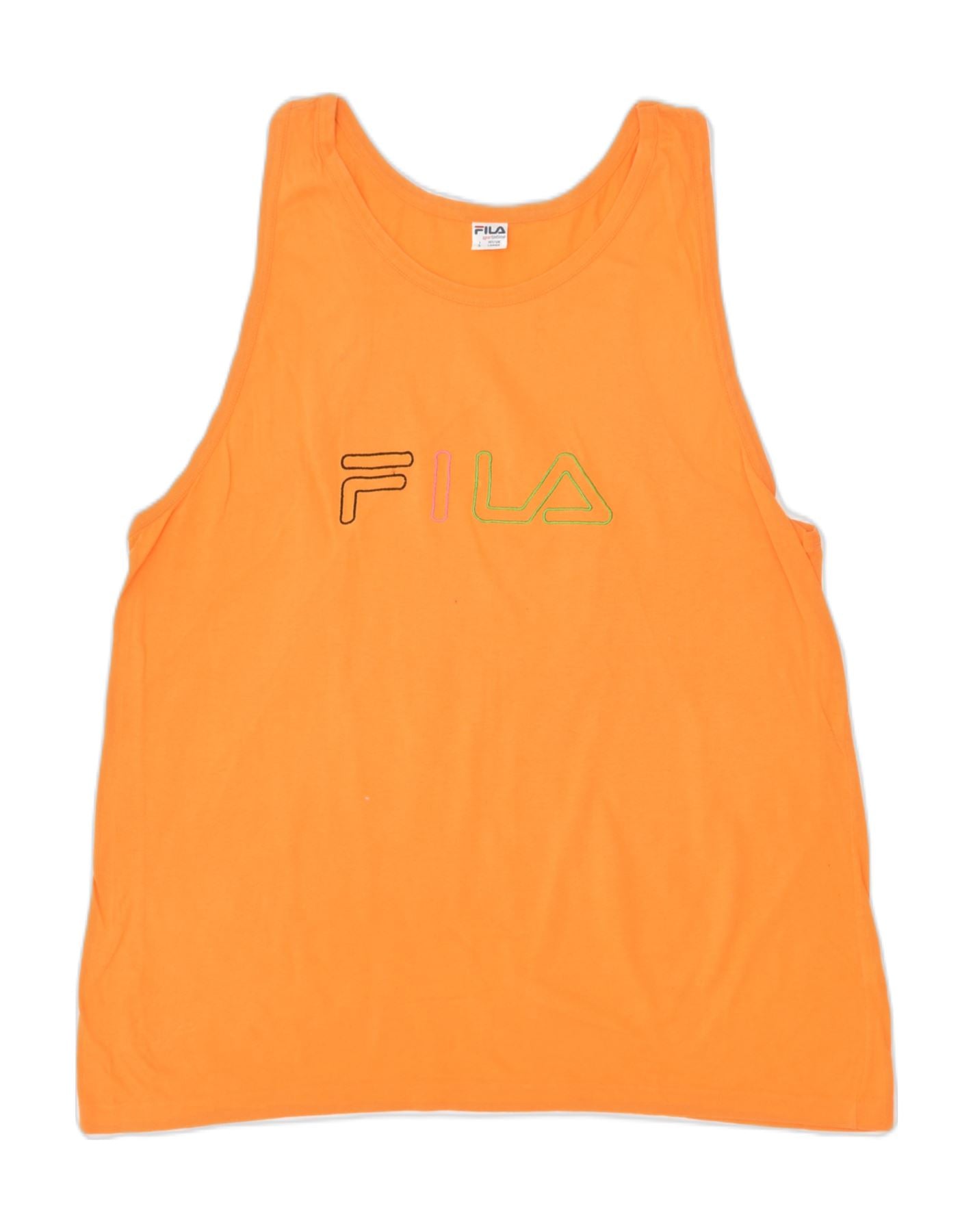 FILA Womens Graphic Vest Top UK 16 Large Orange