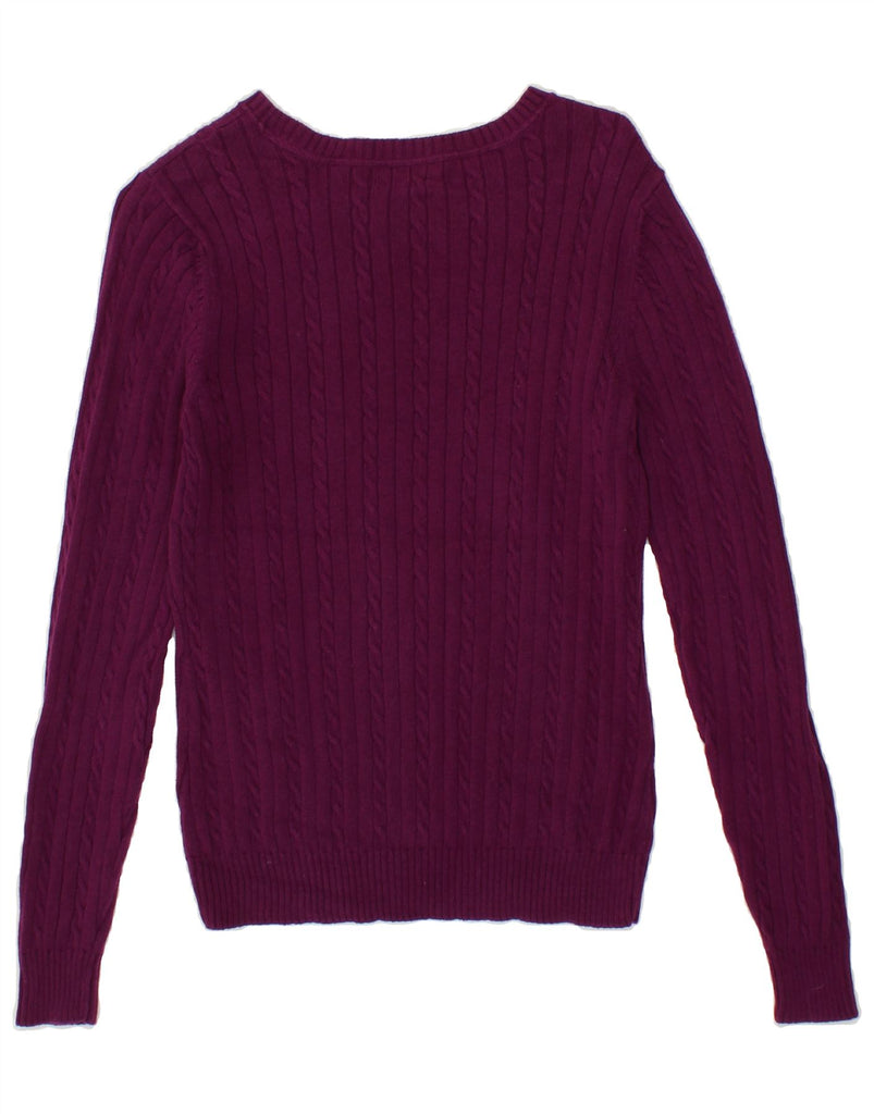IZOD Womens Boat Neck Jumper Sweater UK 10 Small Purple Cotton Vintage Izod and Second-Hand Izod from Messina Hembry 