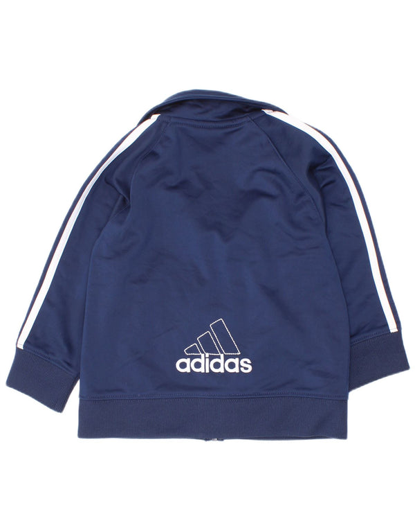 Adidas Baby Boys Graphic Tracksuit Top Jacket 12-18 Months Navy Blue