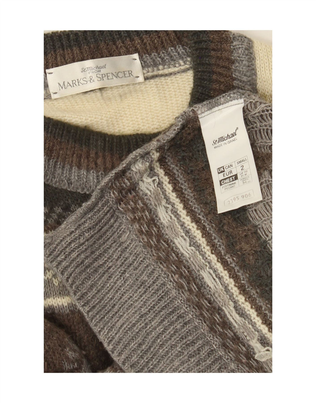 Marks & Spencer Mens St. Michael Crew Neck Jumper Sweater Small Brown