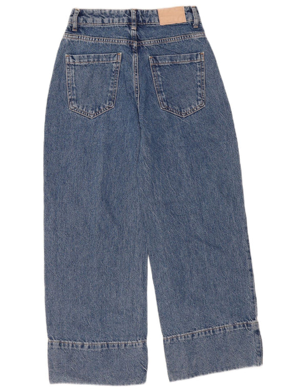 Zara Womens Loose Fit High Waist Jeans EU 32 2XS W22 L25 Blue Cotton