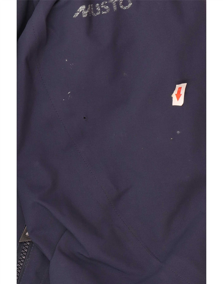 Musto Mens Hooded Rain Jacket UK 40 Large Navy Blue Polyester