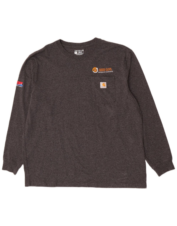 Carhartt Mens Loose Fit Graphic Top Long Sleeve XL Grey Cotton