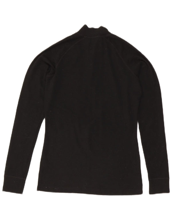Mountain Warehouse Womens Zip Neck Jumper Sweater UK 10 Small Black Wool