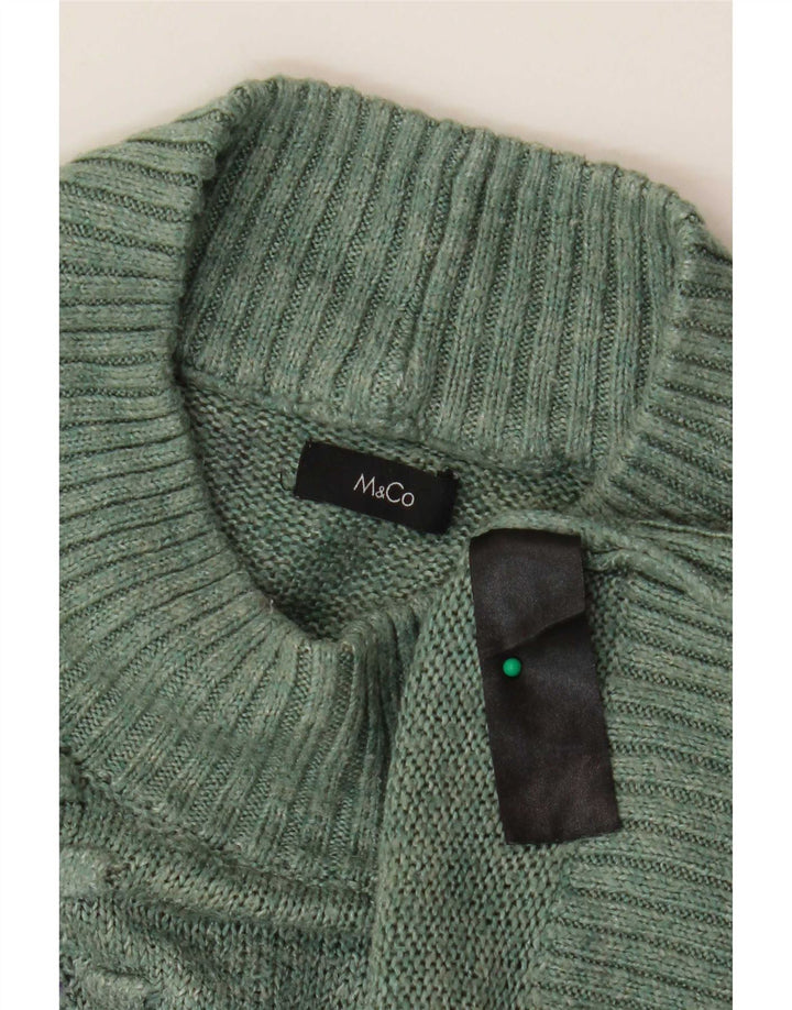 M&Co Womens Oversized Turtle Neck Jumper Sweater UK 10 Small Green