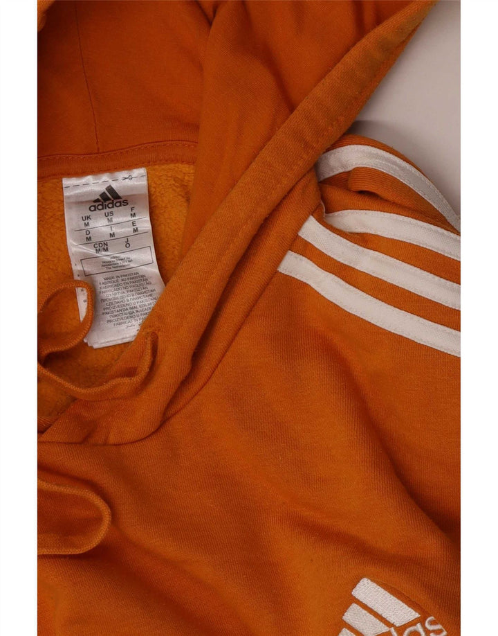 Adidas Mens Hoodie Jumper Medium Orange Cotton