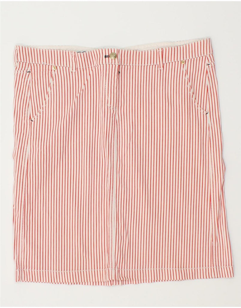 CONTE OF FLORENCE Womens Straight Skirt IT 50 XL W36  White Striped Cotton | Vintage Conte of Florence | Thrift | Second-Hand Conte of Florence | Used Clothing | Messina Hembry 