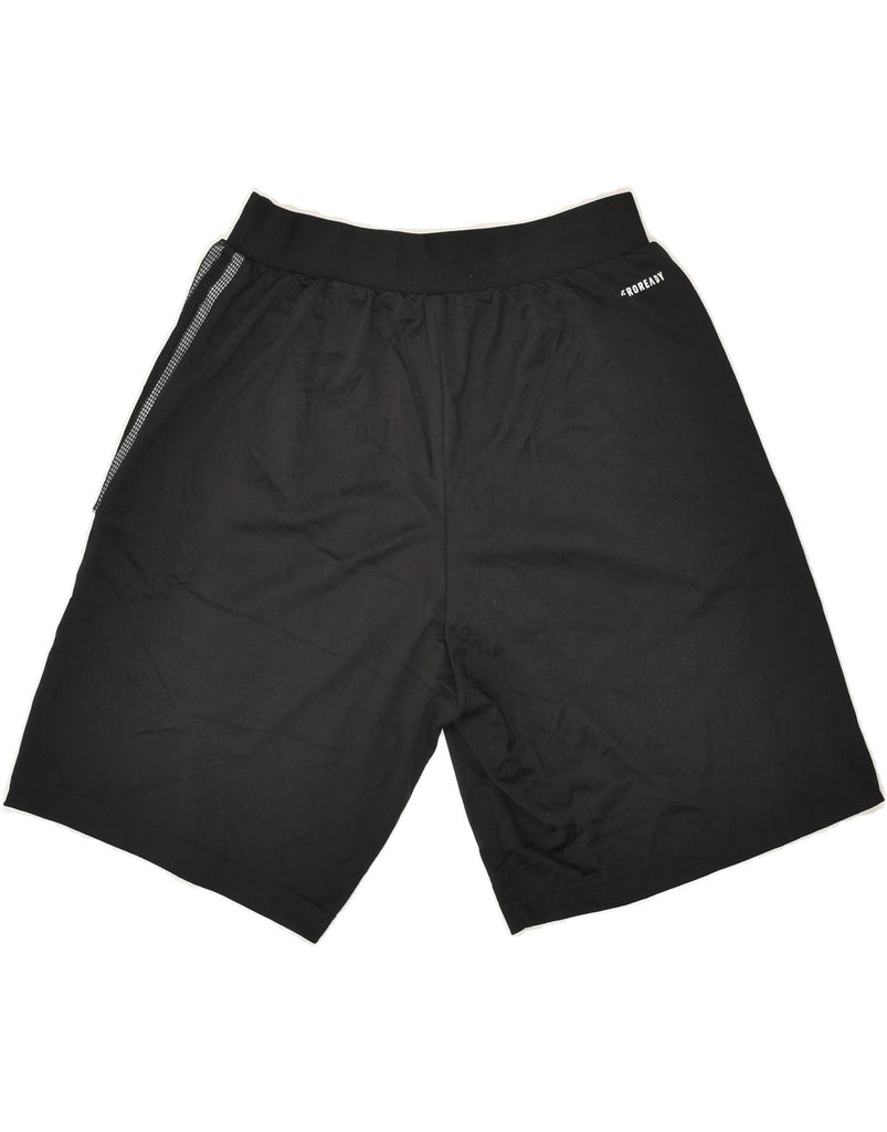 ADIDAS Mens Aeroready Graphic Sport Shorts Small Black Polyester | Vintage Adidas | Thrift | Second-Hand Adidas | Used Clothing | Messina Hembry 