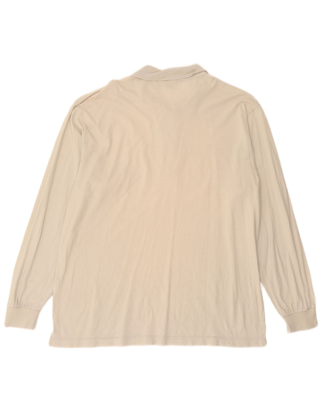 SERGIO TACCHINI Mens Long Sleeve Polo Shirt IT 52 Large Off White Cotton