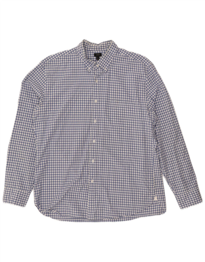 J. CREW Mens Shirt XL Blue Check Cotton