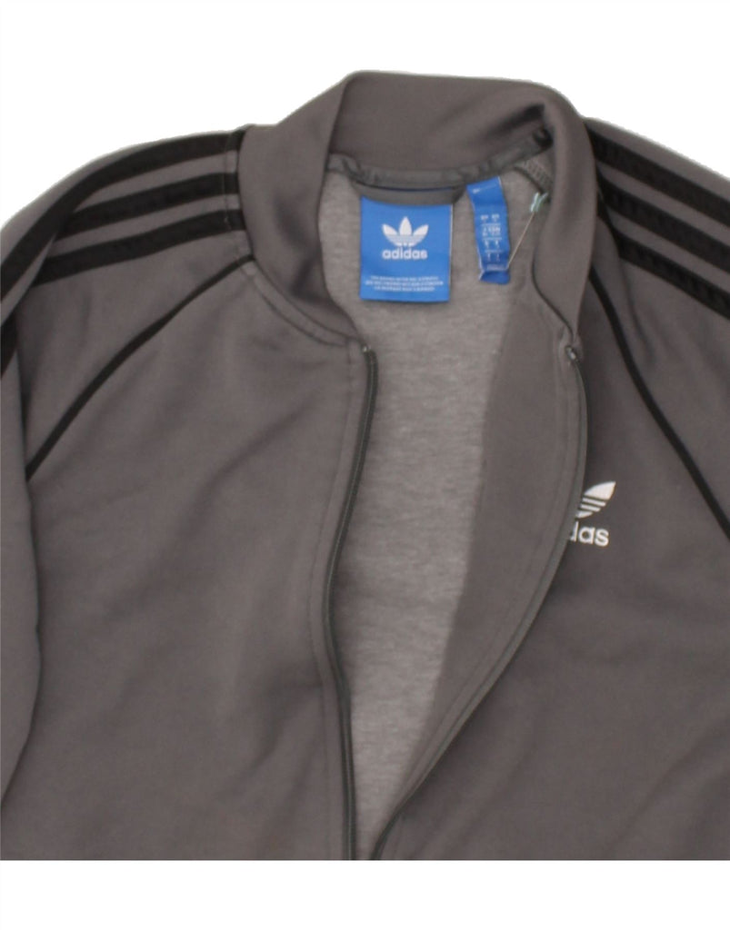 ADIDAS Womens Tracksuit Top Jacket UK 10 Small Grey Polyester | Vintage Adidas | Thrift | Second-Hand Adidas | Used Clothing | Messina Hembry 